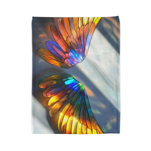 Solar Wings Casting Prism Shadows Plush Fleece Throw Blanket