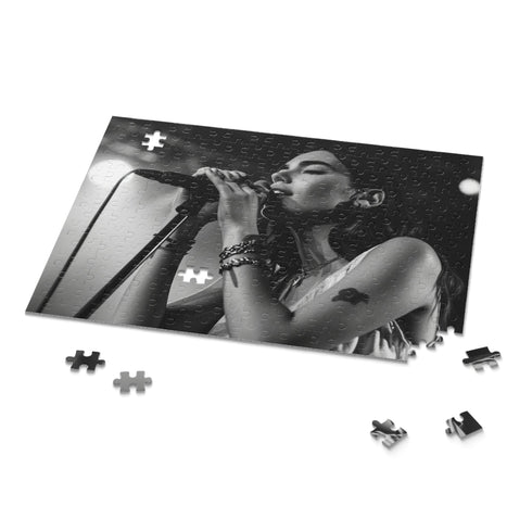 Vibrant 10" x 8" puzzle featuring Dua Lipa in a singing moment.