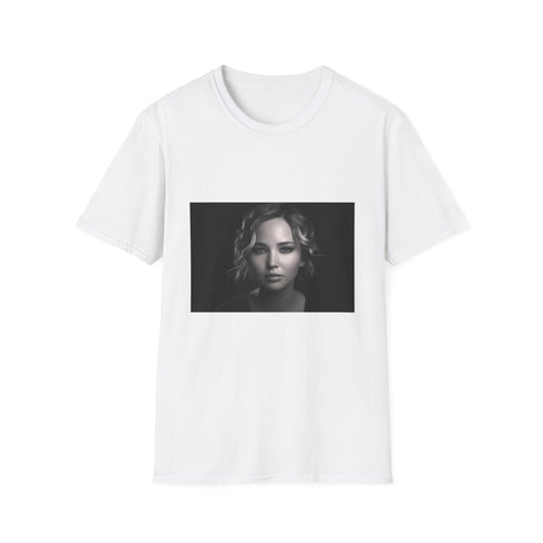 Charcoal cotton crew neck t-shirt with vibrant textured graphic design