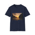 Charcoal cotton crew neck t-shirt with sunset beach graphic regular fit