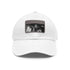 Dua Lipa Melody Snapback in White with Light Brown Patch.