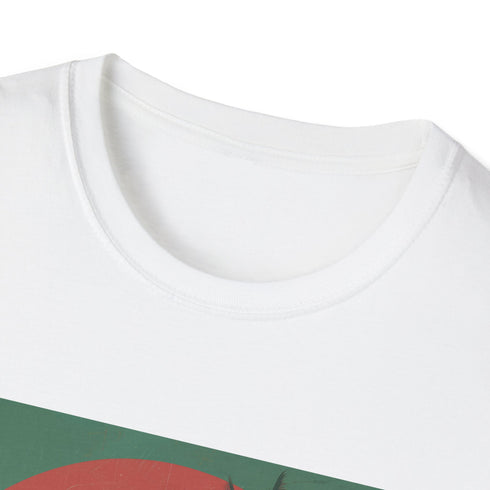 Retro palm tree sunset t-shirt in charcoal for men and women.