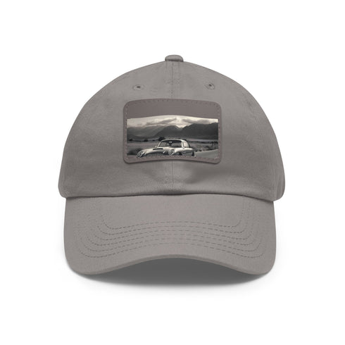 Elite Speedster Aston Martin DB5 baseball cap in white with brown patch.