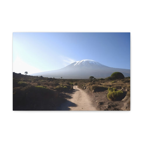 Sunny Mount Kilimanjaro canvas print showcasing stunning landscape detail.