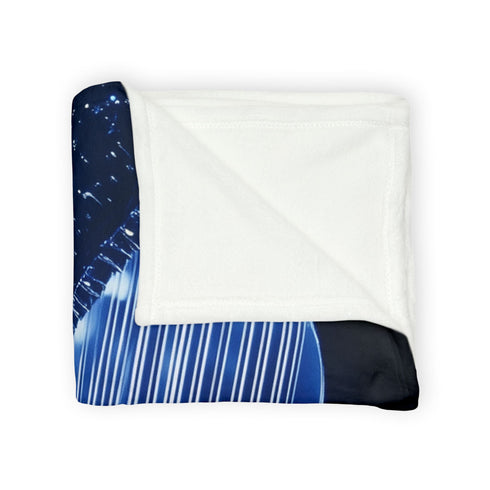 Robotic Harp Playing Stardust Music Plush Fleece Throw Blanket