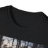 Charcoal cotton T-shirt with enchanted cypress swamp twilight design
