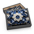 Blue porcelain texture puzzle with mesmerizing repeating pattern, 10x8 size.