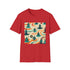 Psychedelic charcoal T-shirt with oceanic patterns and crew neck design