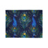 Peacock Feather Luxe Throw Blanket in vibrant blue seamless pattern.