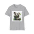 Panda picnic charcoal t-shirt bamboo design for men and women.