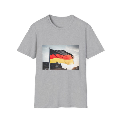 German flag colors tee, bold stripes tee, soft cotton tee.