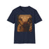 Cobras Dance Charcoal T-Shirt: Cotton Crew Neck Dazzling Serpent Eye.