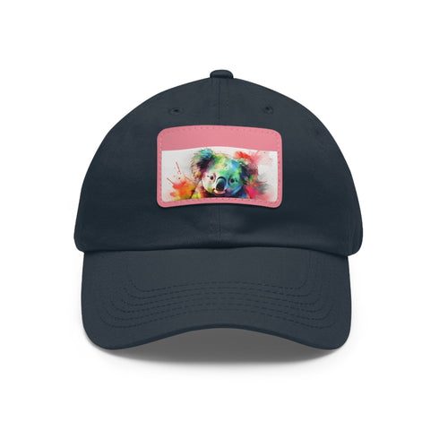 Cute Koala Watercolor Baseball Cap in White with Light Brown Patch