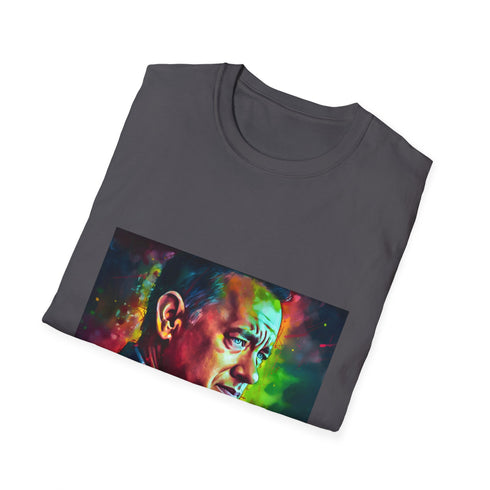 Charcoal cotton T-shirt with neon Tom Hanks print regular fit