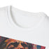 Charcoal crew neck T-shirt with vibrant Drake portrait painting