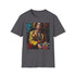 Vibrant portrait tee capturing Bruno Mars' electrifying energy in charcoal.