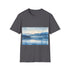 Alaska Bliss Watercolor Tee in Charcoal, Regular Fit, Crew Neck.