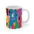 11oz Abstract Ceramic Coffee Mug with Bold Bright Seamless Pattern