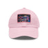 Mushroom Magic Trucker Hat in White with Light Brown patch