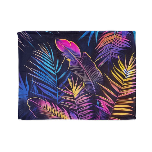 Neon palm trees on Genesis Neon RGB blanket, 30'' x 40''