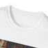 Charcoal crew neck t-shirt with distressed 90s grunge design in soft cotton