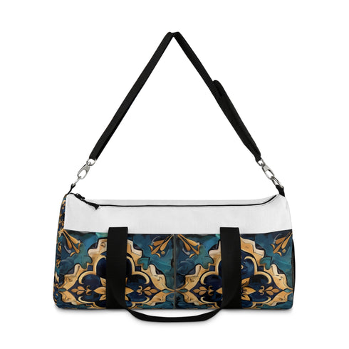 Artisan Tiles Pattern Duffel Bag with Traditional Ceramic-Inspired Design