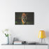 Tiger Emerging from Digital Glitch Stretched Canvas Wall Art