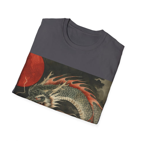 Legendary Japanese Dragon TShirt Charcoal S, Cotton Crew Neck Summer Tee