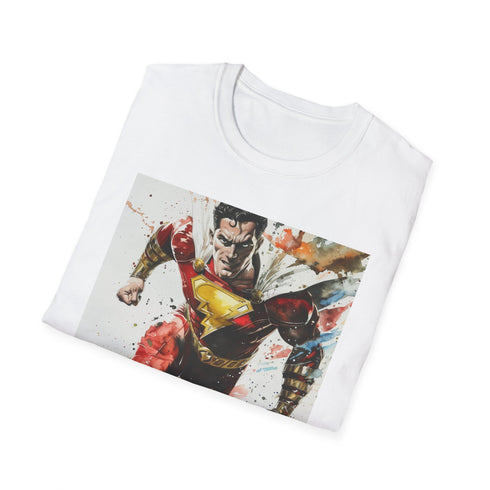 Shazam superhero graphic t-shirt in charcoal, size S.