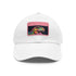Neon Trex Watercolor Cotton Baseball Cap White Rectangle Unisex Vegan