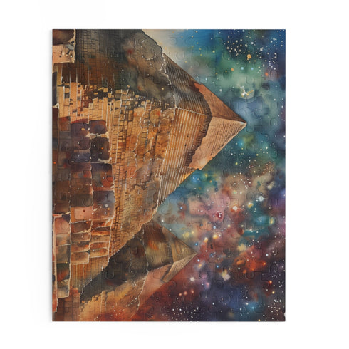 Egyptian Pyramids Watercolor Jigsaw Puzzle vibrant and mesmerizing 120-piece challenge.