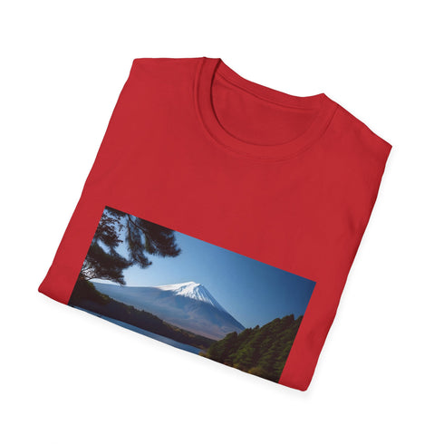 Sacred Mountain Serene Majesty T-Shirt in Charcoal, Men's size Small.