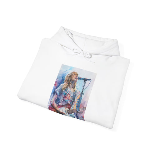 Vibrant navy unisex hoodie featuring Taylor Swift concert design.