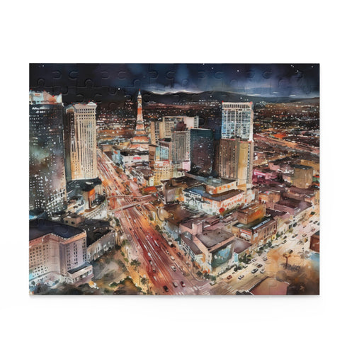 Vegas Night Jigsaw Puzzle - Experience the Glitz & Glamour of Las Vegas Night Scene