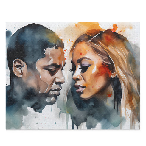 JayZ Beyoncé Watercolor Puzzle | Puzzle | Back-to-School, Fall Picks, Games, Holiday Picks, Home & Living, Puzzles, TikTok, Valentines Day, Valentines Day Picks | Prints with Passion