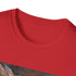 Steampunk owl design charcoal cotton t-shirt with intricate mechanical wings.