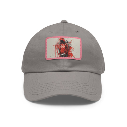 Cityscape Street Snapback Cap in White with Light Brown Patch - Unisex Vegan Cotton Hat