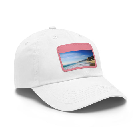 Malibu Dreamin Baseball Cap in White with Light Brown Patch