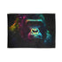 Watercolor gorilla portrait blanket with neon jungle theme.