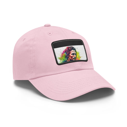 McConaughey neon dreams cap with light brown rectangle patch.