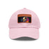 Neon watercolor Steve Jobs tech-inspired baseball cap with rectangle patch.