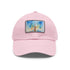 Empire State skyline watercolor cap, white with light brown patch.