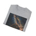 Charcoal cotton t-shirt with vibrant Milky Way painting regular fit