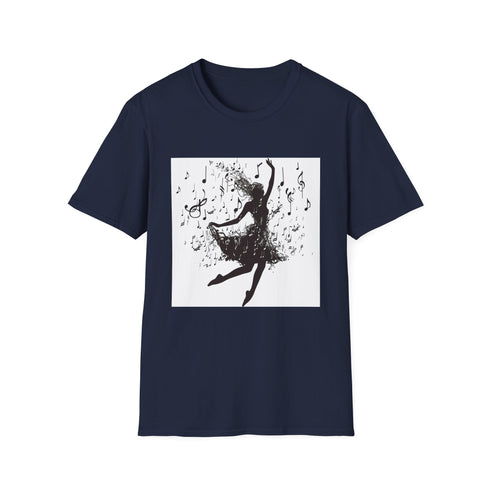 Silhouette dancer graphic charcoal cotton t-shirt for men and women