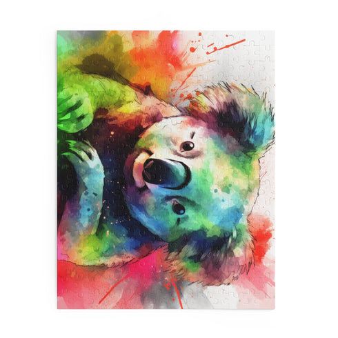 Koala watercolor jigsaw puzzle with vibrant and charming animal design.