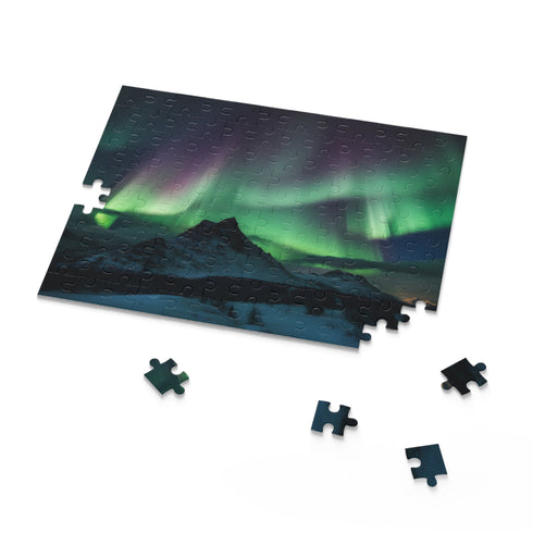 Vibrant Northern Lights Aurora Borealis Puzzle, 10"x8" (120 pcs)