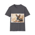 German Shepherd Watercolor Tee in Charcoal, size S, crew neck design.