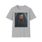 Charcoal crew neck cotton T-shirt with vibrant Rubeus Hagrid painting design