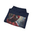 Canvas hoodie with Spider-Man mural print in navy, regular fit.