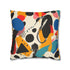 Abstract bright pillowcase design with modern seamless pattern in bold colors for bedroom decor.